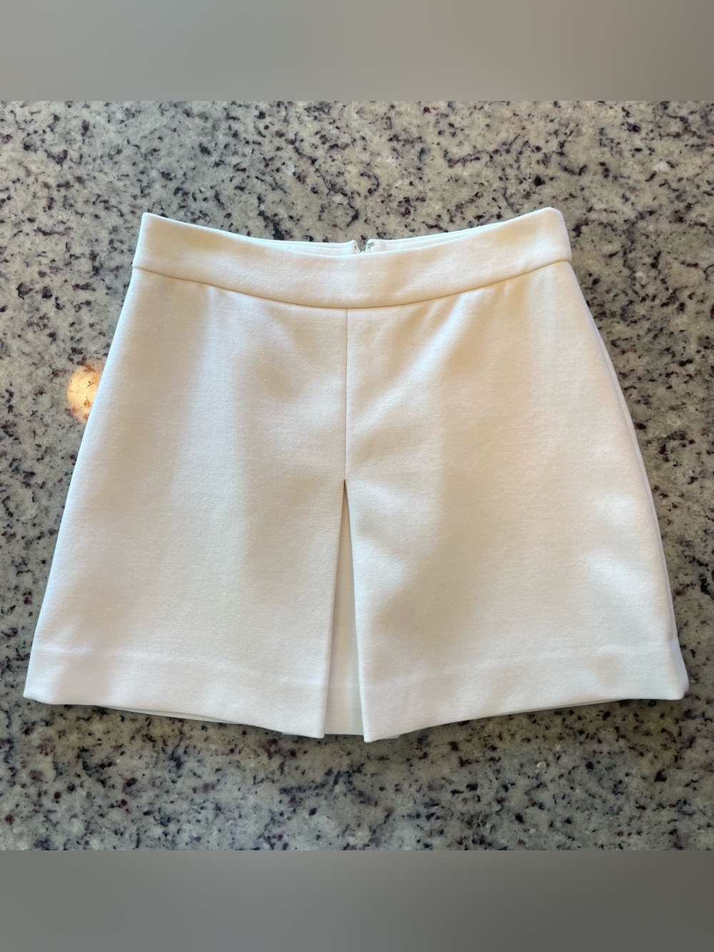 J. Crew Cream 100% wool Front pleat  Tailored mini skirt 6